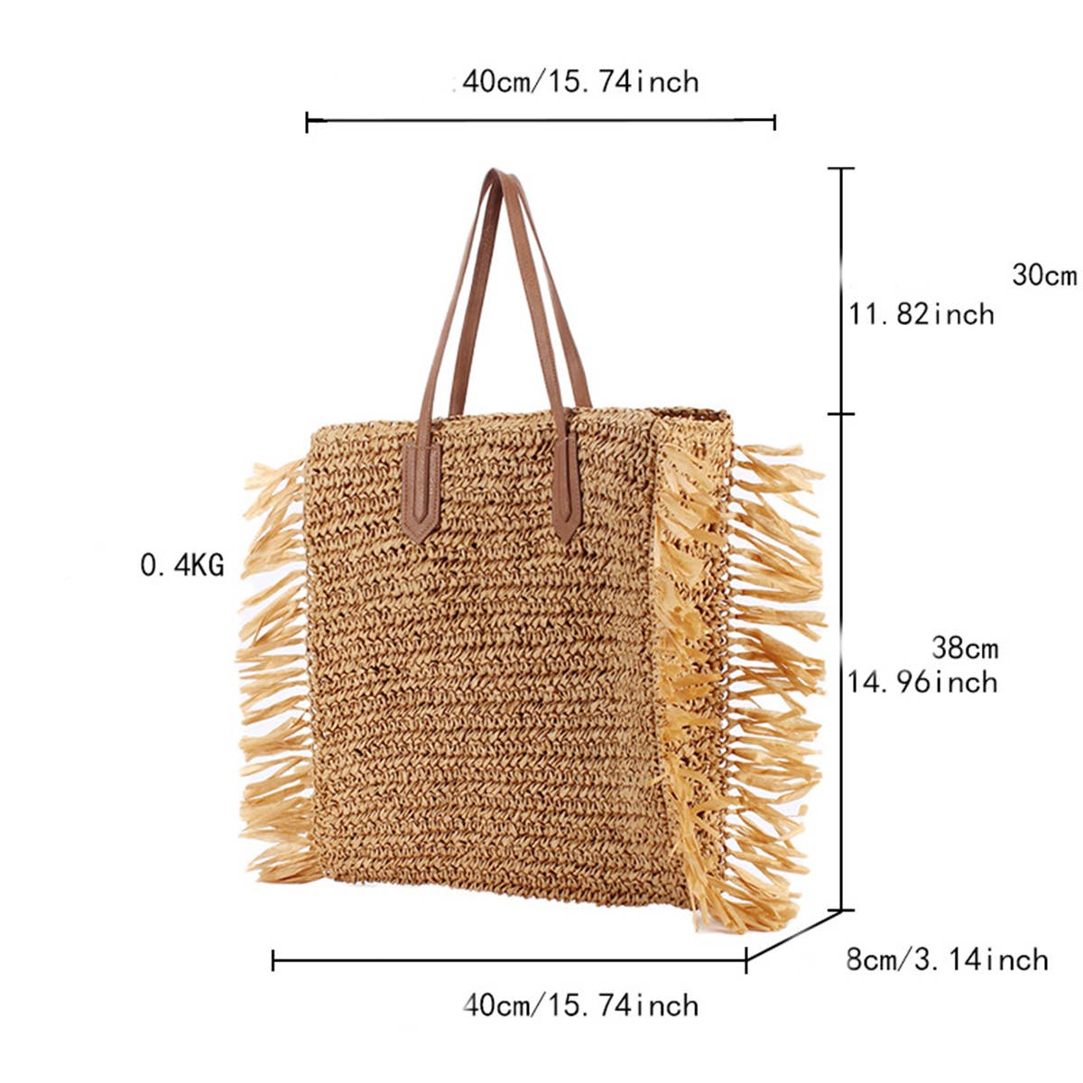 SUMMER BEACH TASSEL STRAW BAG_CWAB2034
