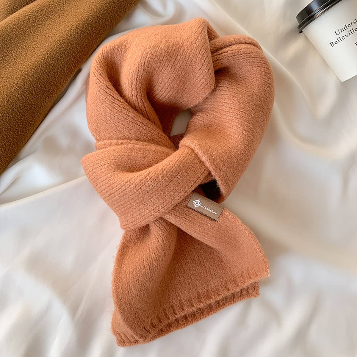 CUTE KNIT SCARF UNISEX SOLID COLOR NECK WARMER_CWASC1509