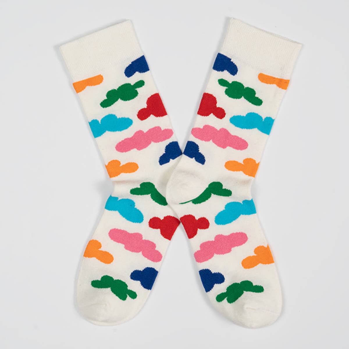 COLORFUL PATTERN COUPLE MID SOCKS_CWMS0199