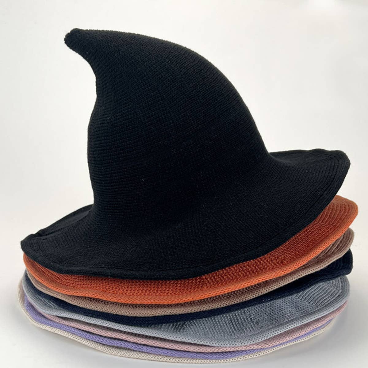 HALLOWEEN POINTED WITCH HAT KNIT FOLDABLE_CWAH0617