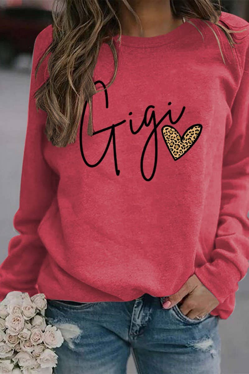 Valentine  Letter Printed Long Sleeve Pullover_Cwtstl0968