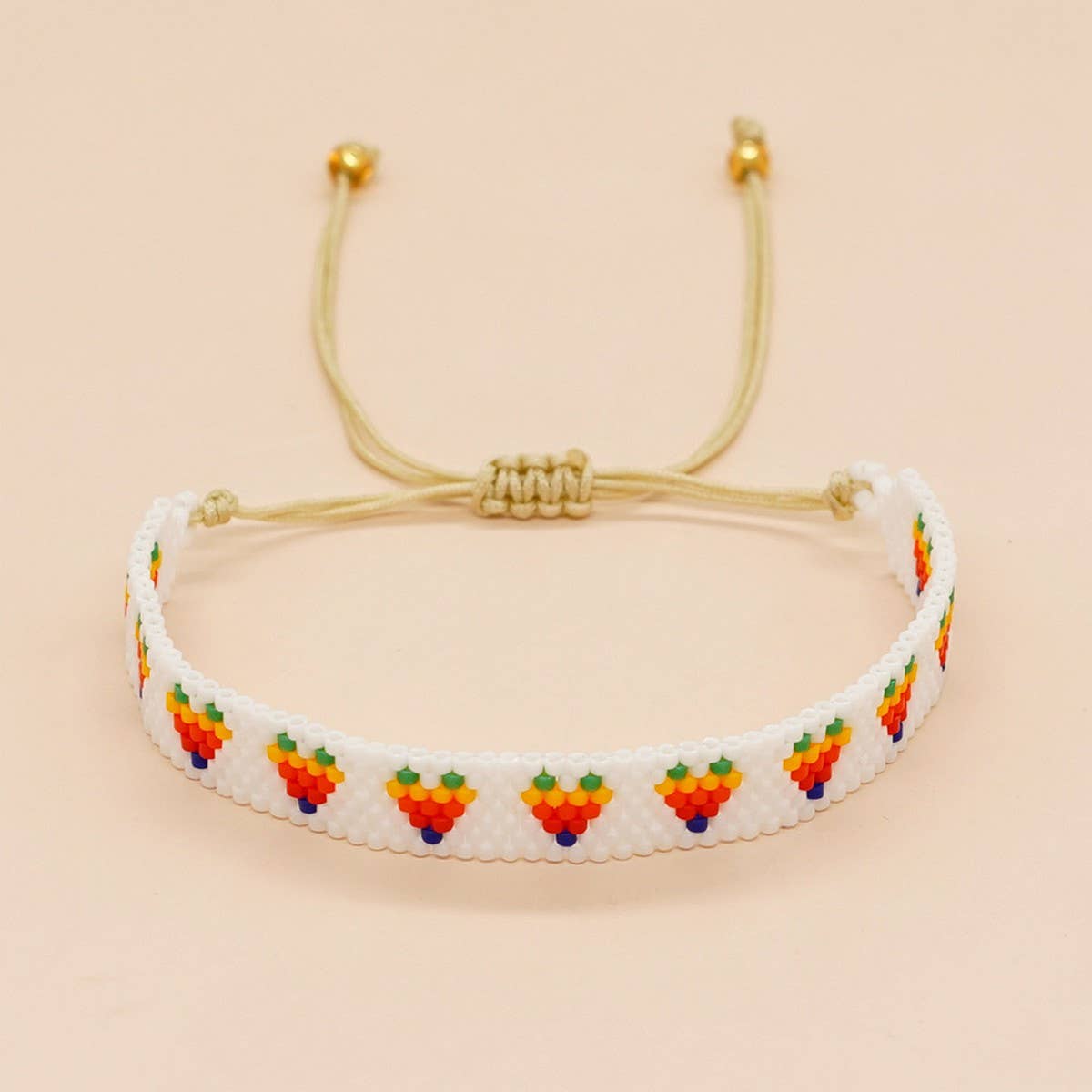 COLORFUL 3 ROW RICE BEAD BRAIDED BRACELET_CWMM3846