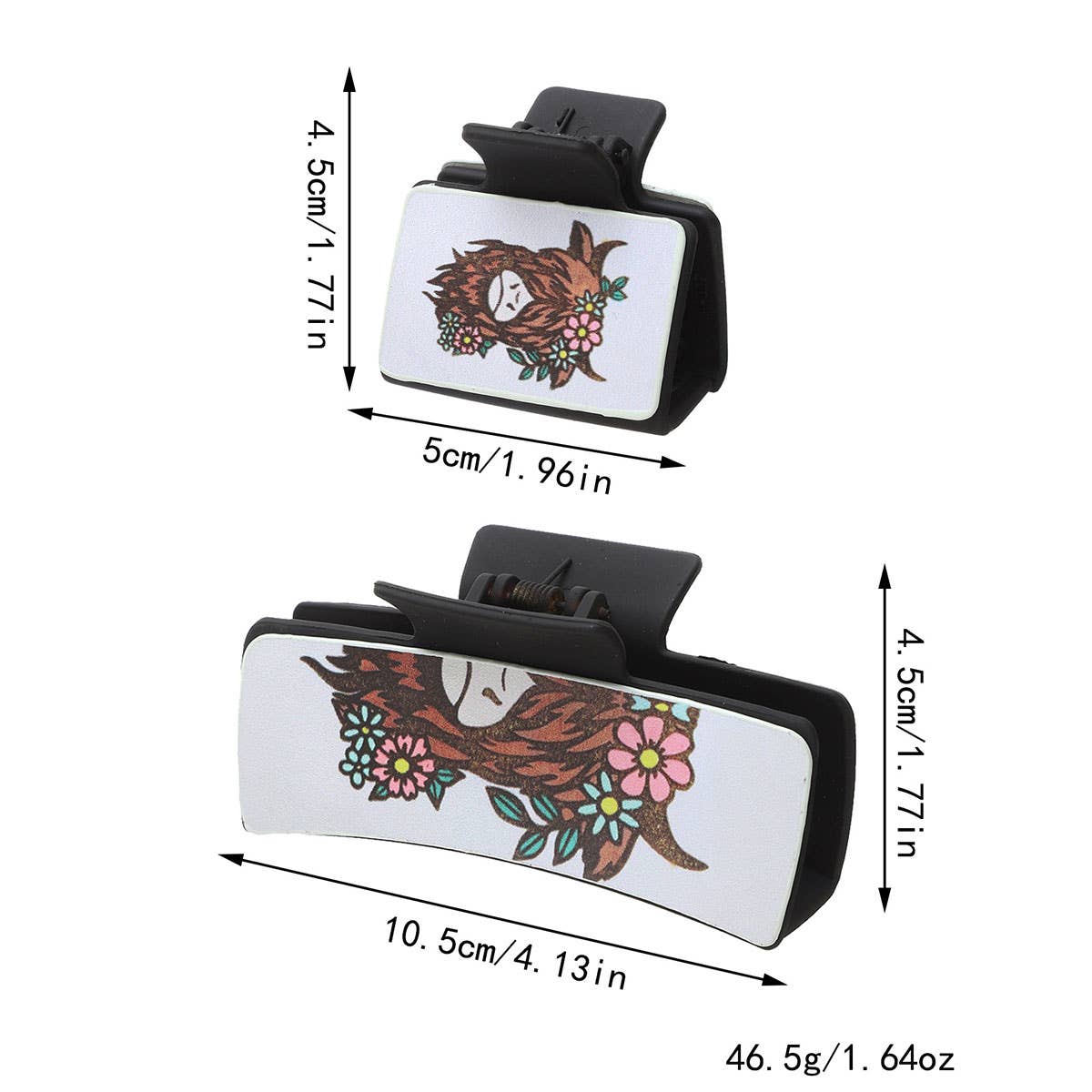 Western Animal Hair Claw Set Leather Shark Clips_Cwasc1619