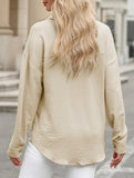 Casual versatile color-block long-sleeved shirt