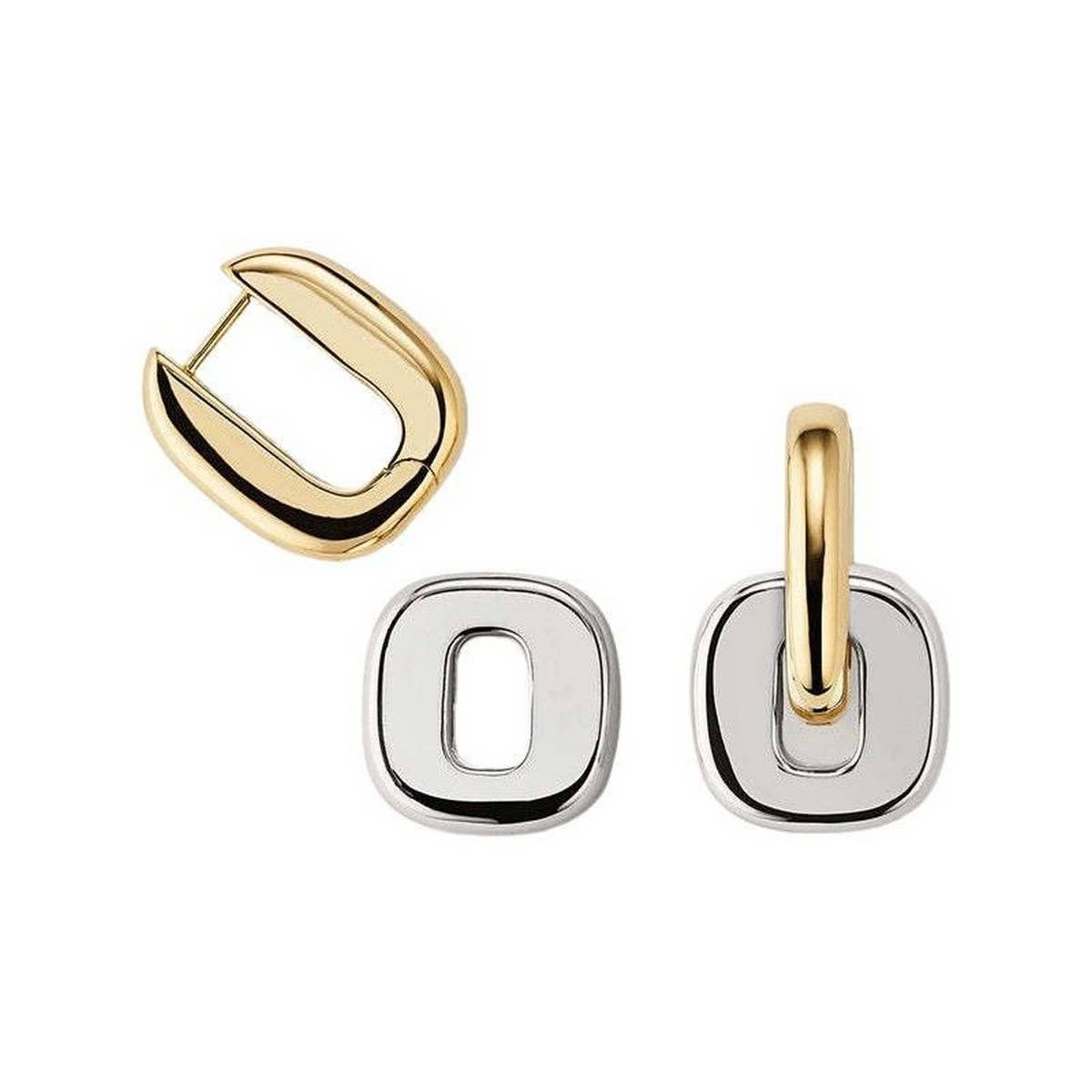 Trendy Irregular Geometric Gold Plated Earrings