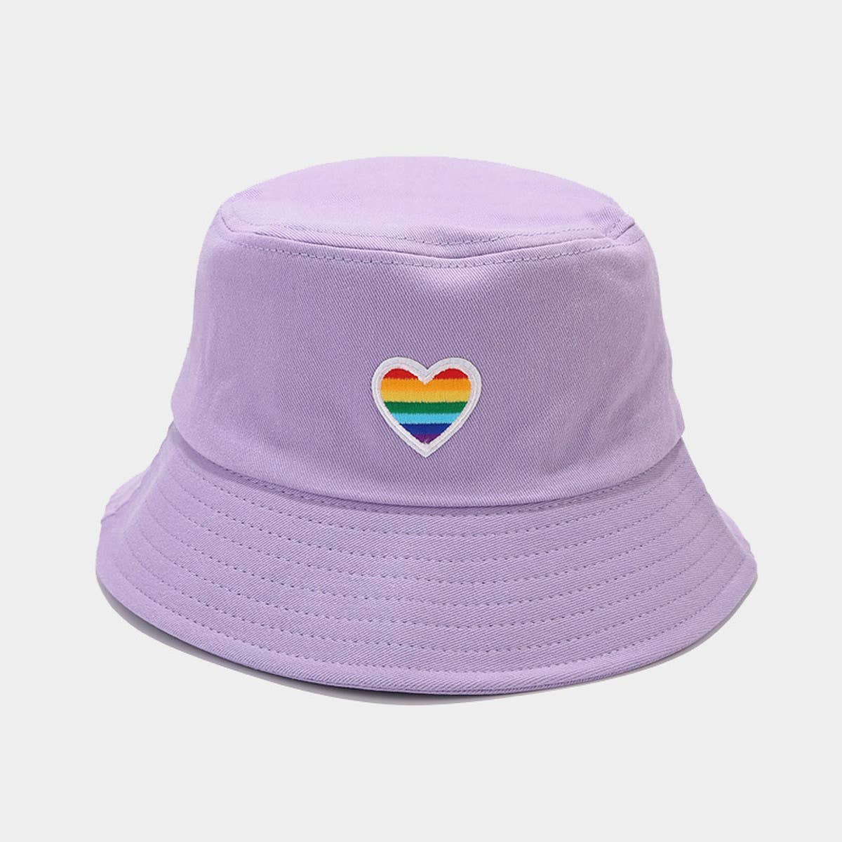 RAINBOW HEART FOLDABLE BUCKET HAT_CWAH1638