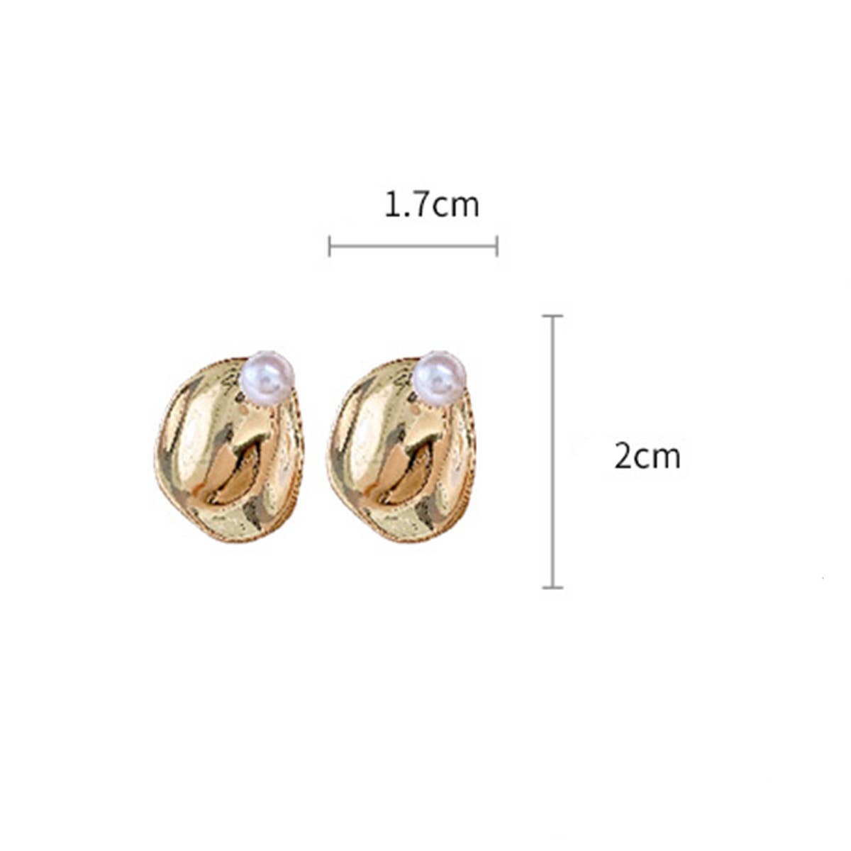 IRREGULAR ROUND PEARL PERSONALITY EARRINGS_CWASC1333