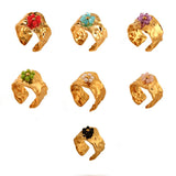 18K STAINLESS STEEL OPEN RING WITH FLOWER DESIGN_CWMM8938
