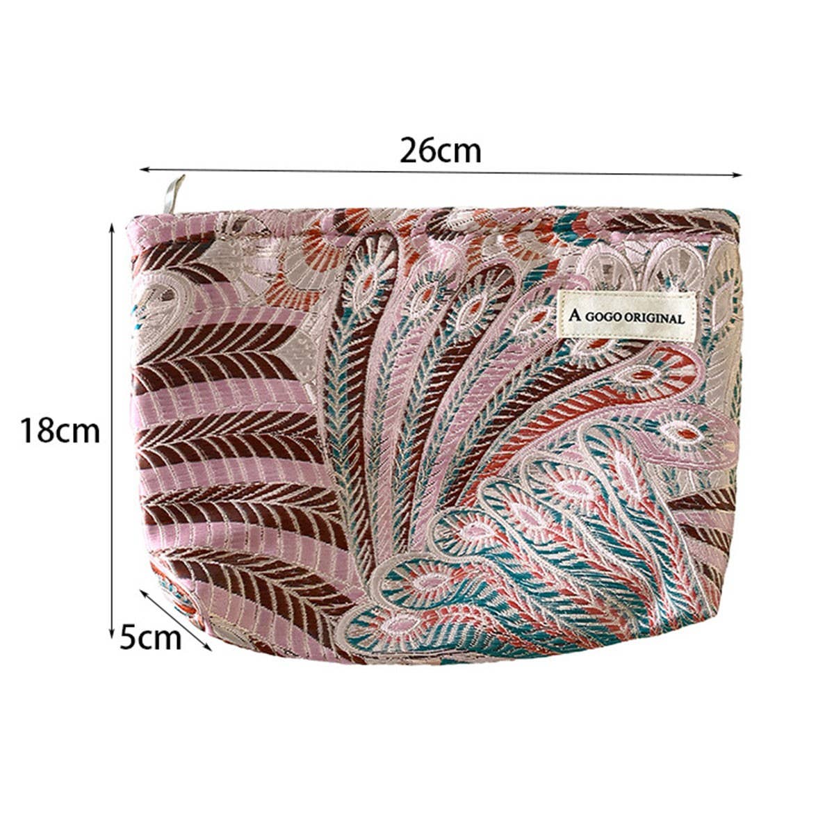 Vintage Makeup Bag Phoenix Tail Travel Wash Pouch_Cuab00739