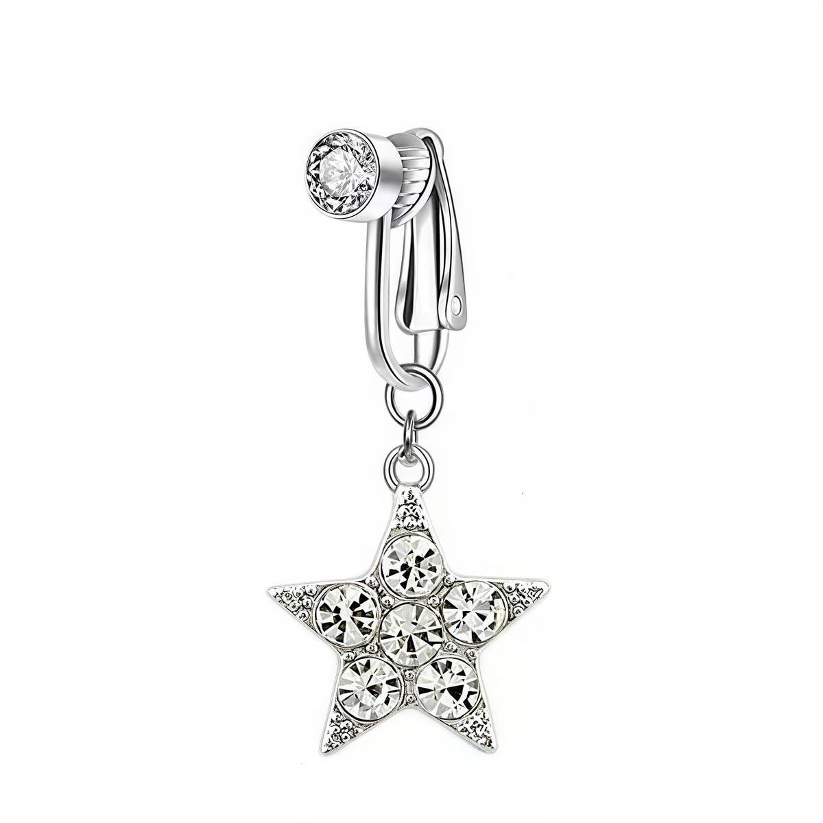 CRYSTAL MOON HEART BUTTERFLY FAKE NAVEL RING_CWMM9228