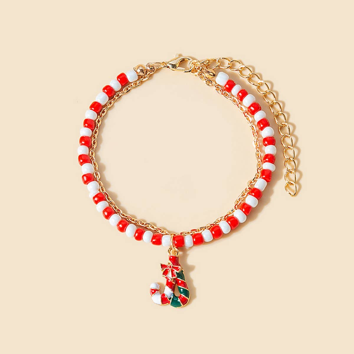 CHRISTMAS COLORBLOCK HANDMADE BEADED BRACELET_CWAJE1858