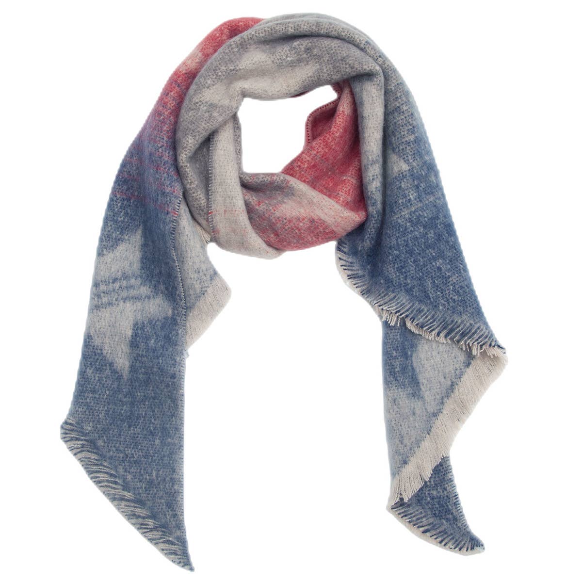 STRIPED FUZZY SHAWL THICK WINTER WRAP FOR WOMEN_CWASC0120