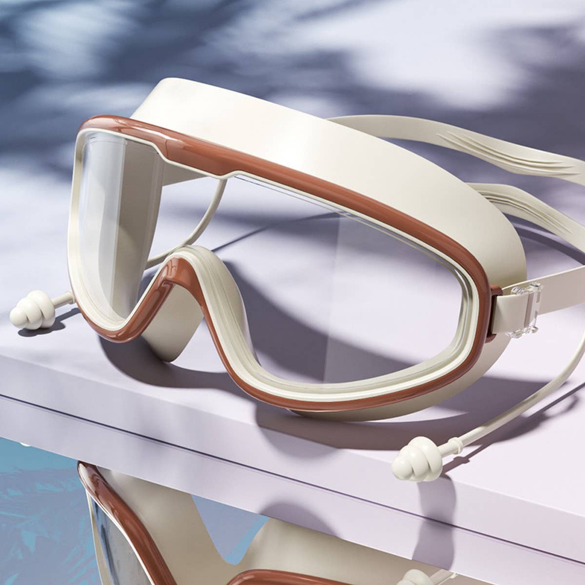 HD ANTI FOG SWIM GOGGLES LARGE FRAME FOR ADULTS_CWMM6642