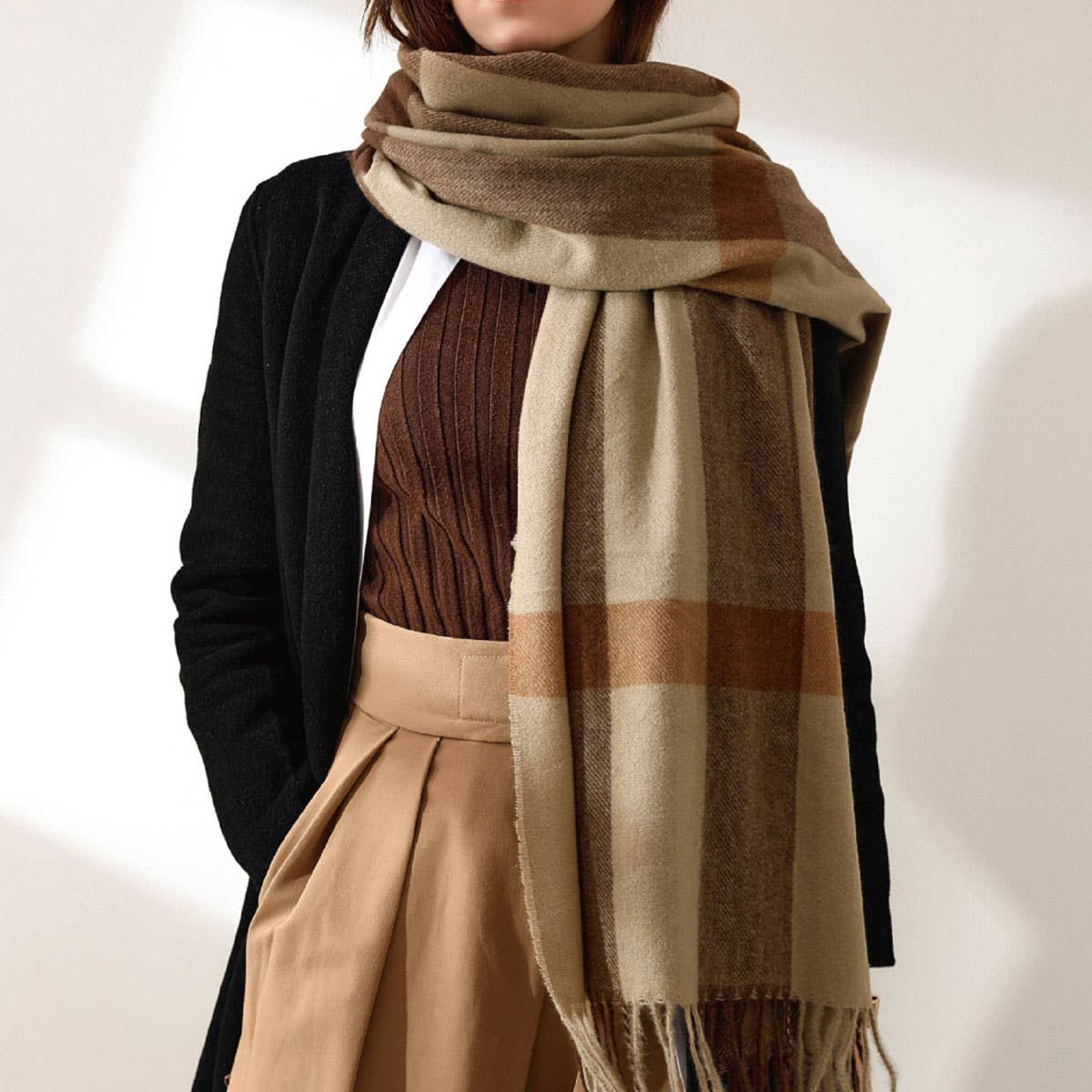 2025 FASHION PLAID TASSEL SCARF WINTER WARMTH_CWASC0185