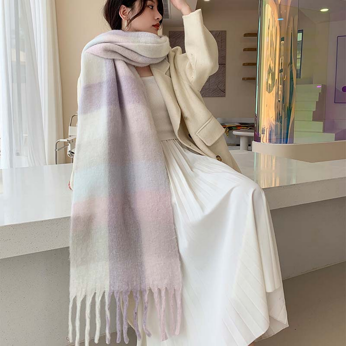 PLUSH AC SCARF THICK SOFT WINTER WRAP_CWASC2701