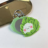CUTE CABBAGE SLIDE MIRROR KEYCHAIN ACRYLIC GIFT_CWMM6371