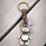 MOVABLE CARTOON BEAR LEATHER KEYCHAIN_CWMM4700