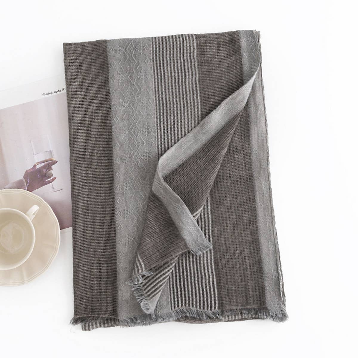 BOHO FAUX CASHMERE SCARF VINTAGE WRAP FOR WOMEN_CWASC1005