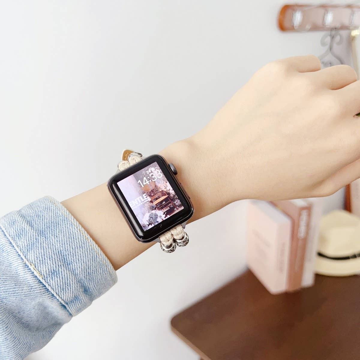 IWATCH8 1 SE TIBETAN SILVER GENUINE LEATHER STRAP_CWWW0071