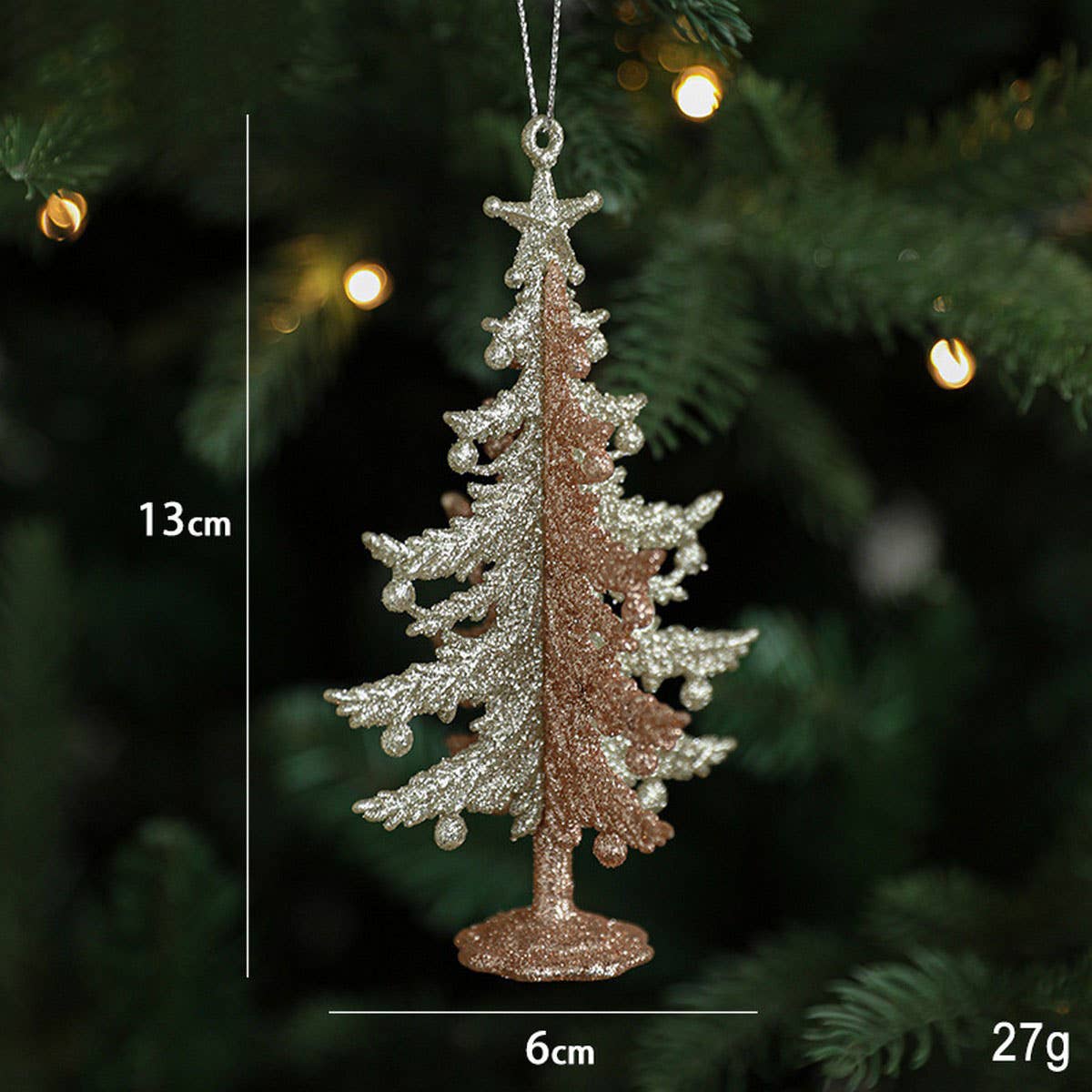 GLITTER REINDEER HOUSE CHRISTMAS TREE ORNAMENT_CWMM9747