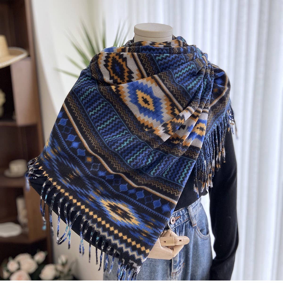 Ethnic Style Double-Sided Printed Tassel Scarf_Cwasc1474