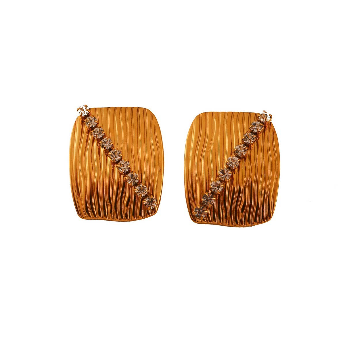 18K STAINLESS STEEL ZIRCON EARRINGS RING SET_CWMM8913