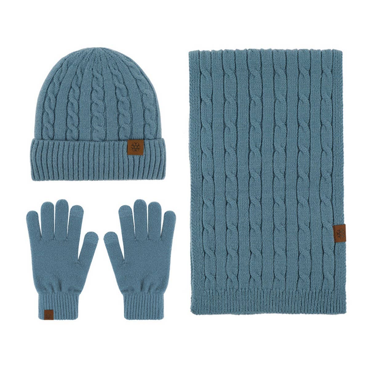 NEW KNITTED HAT SCARF AND GLOVES THREE PIECE SET_CWMM2777