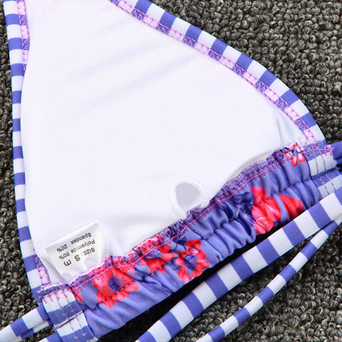 CONTRAST PRINT STRAPPY BIKINI SWIMSUIT_CWMW0240