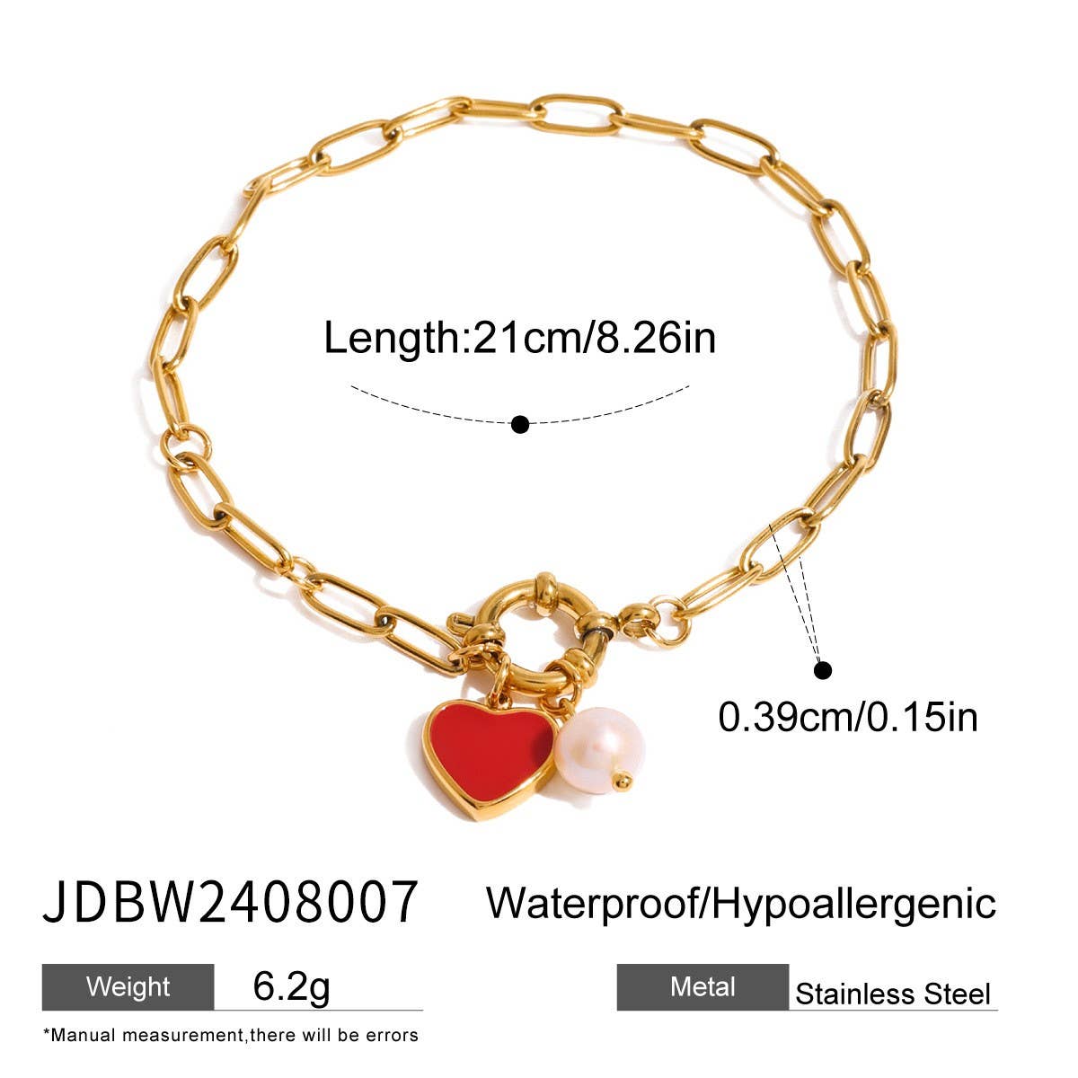 LUXURY PEARL BRACELET WITH ENAMEL HEART CHARM 18K_CWAJE4720