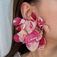 BOHO FABRIC PRINT HANDMADE ARTISTIC EARRINGS_CWMM6178