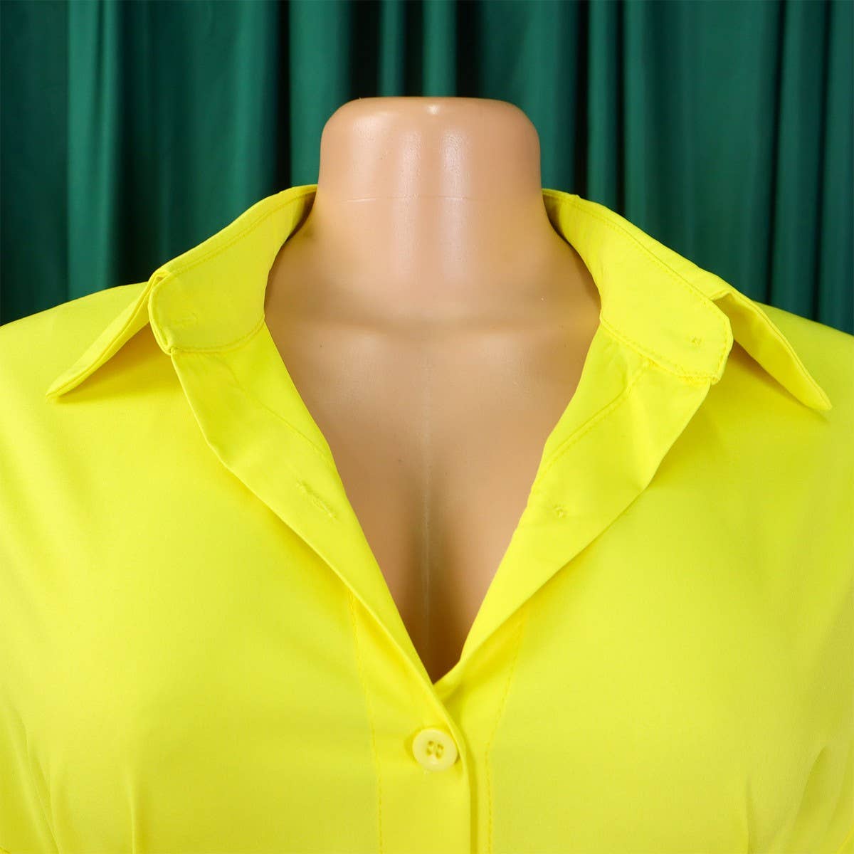 LAPEL SOLID COLOR FASHIONABLE LOOSE CASUAL DRESS_CWDSD6143