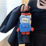 Unique Design Knitted Robot Shoulder Bag_Cwab2418