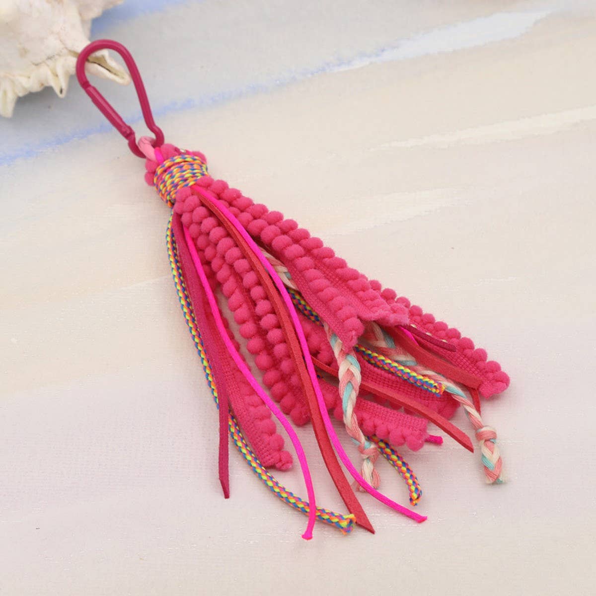 SOLID COLOR BOHEMIAN STYLE LONG TASSEL KEYCHAIN_CWMM3549