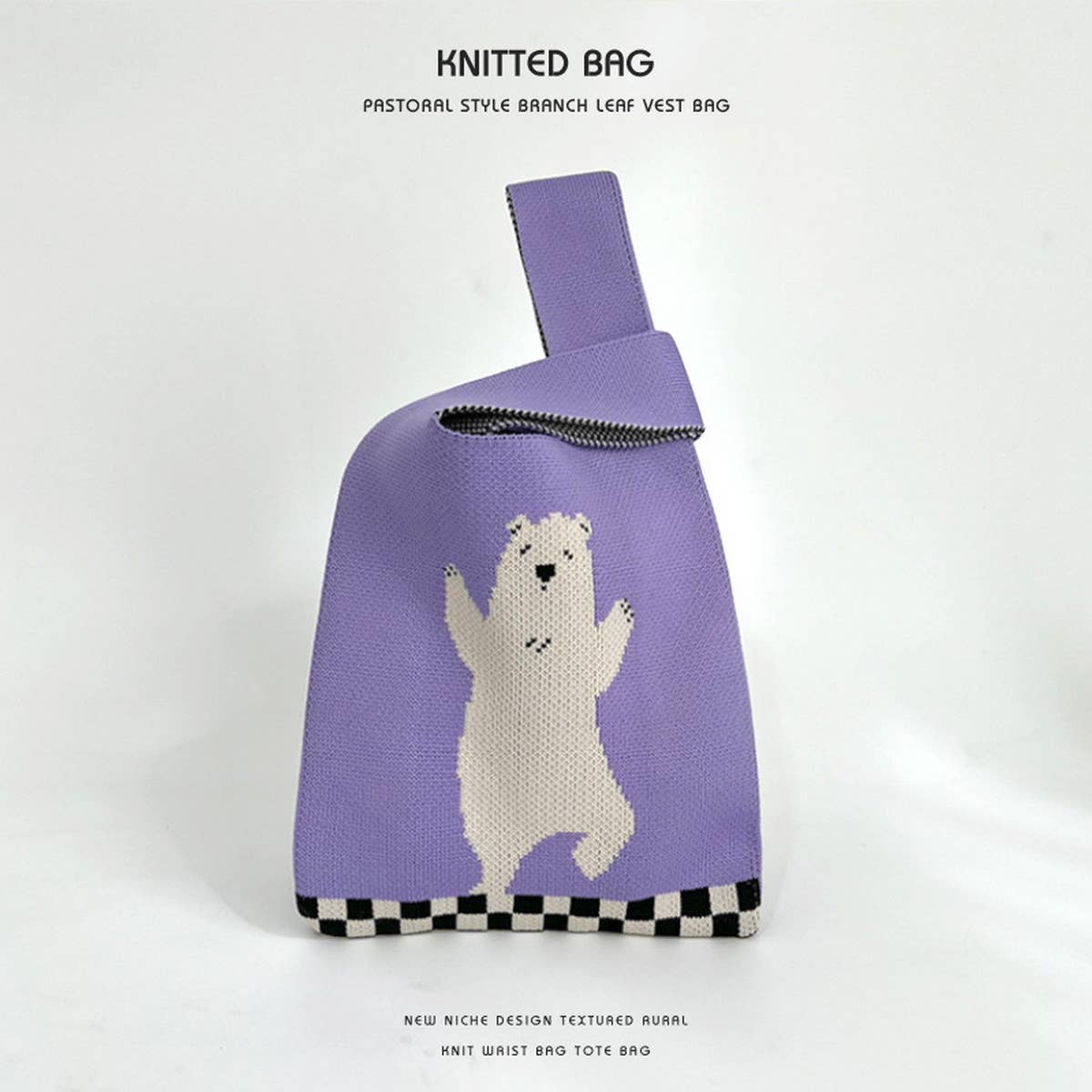 Cartoon Animal Series Knitted Handbag_Cwab2372