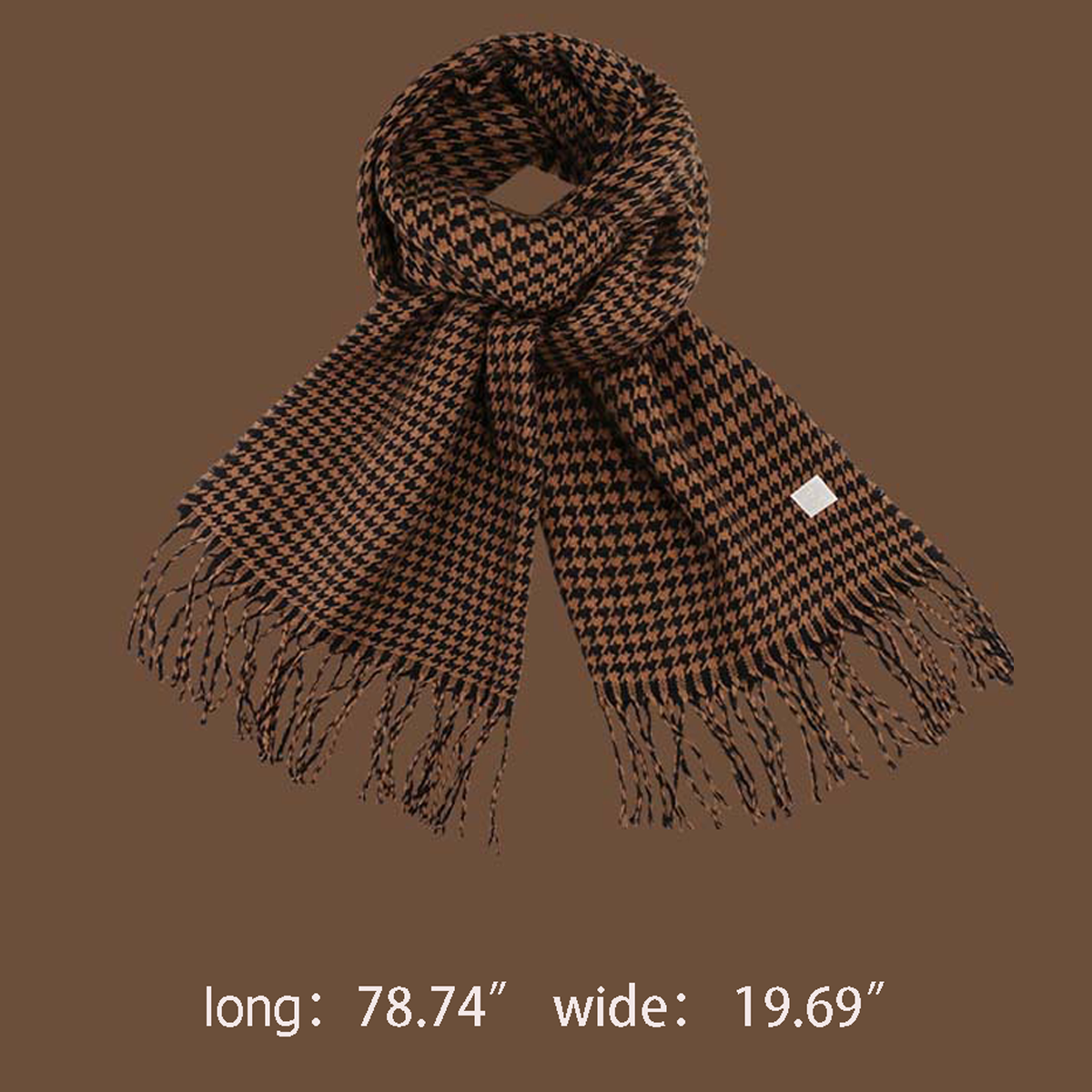 NEW HOUNDSTOOTH FAUX CASHMERE SCARF FOR WOMEN_CWASC0137