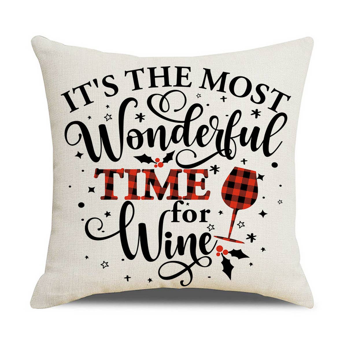 CHRISTMAS PLAID SNOWFLAKE PILLOWCASE_CWMM1403