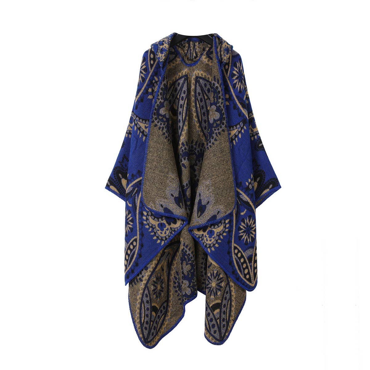 HOODED CAPE VERSATILE SUNFLOWER SCARF SLIT SHAWL_CWASC2272