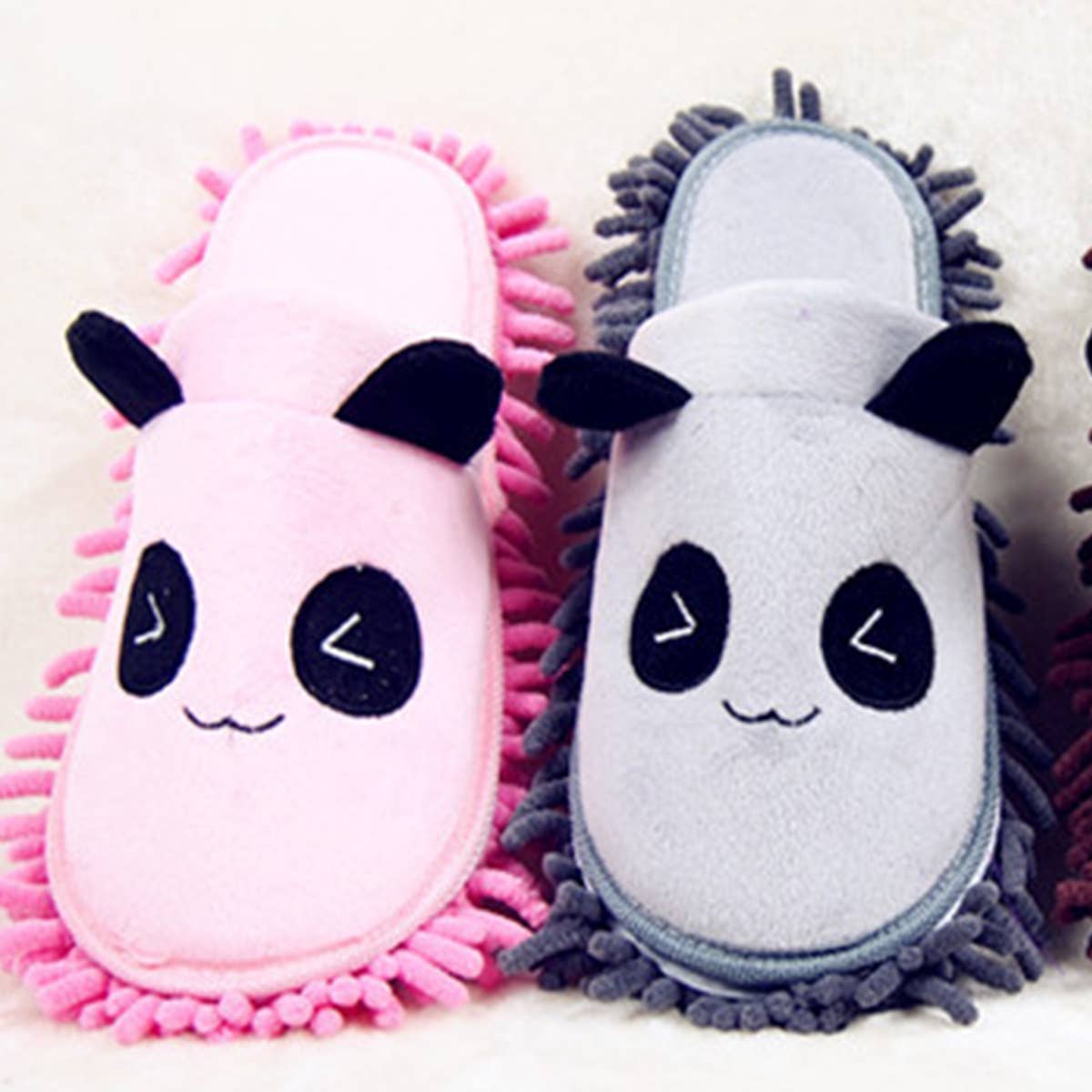 Washable Little Bear Pattern Mop Slippers