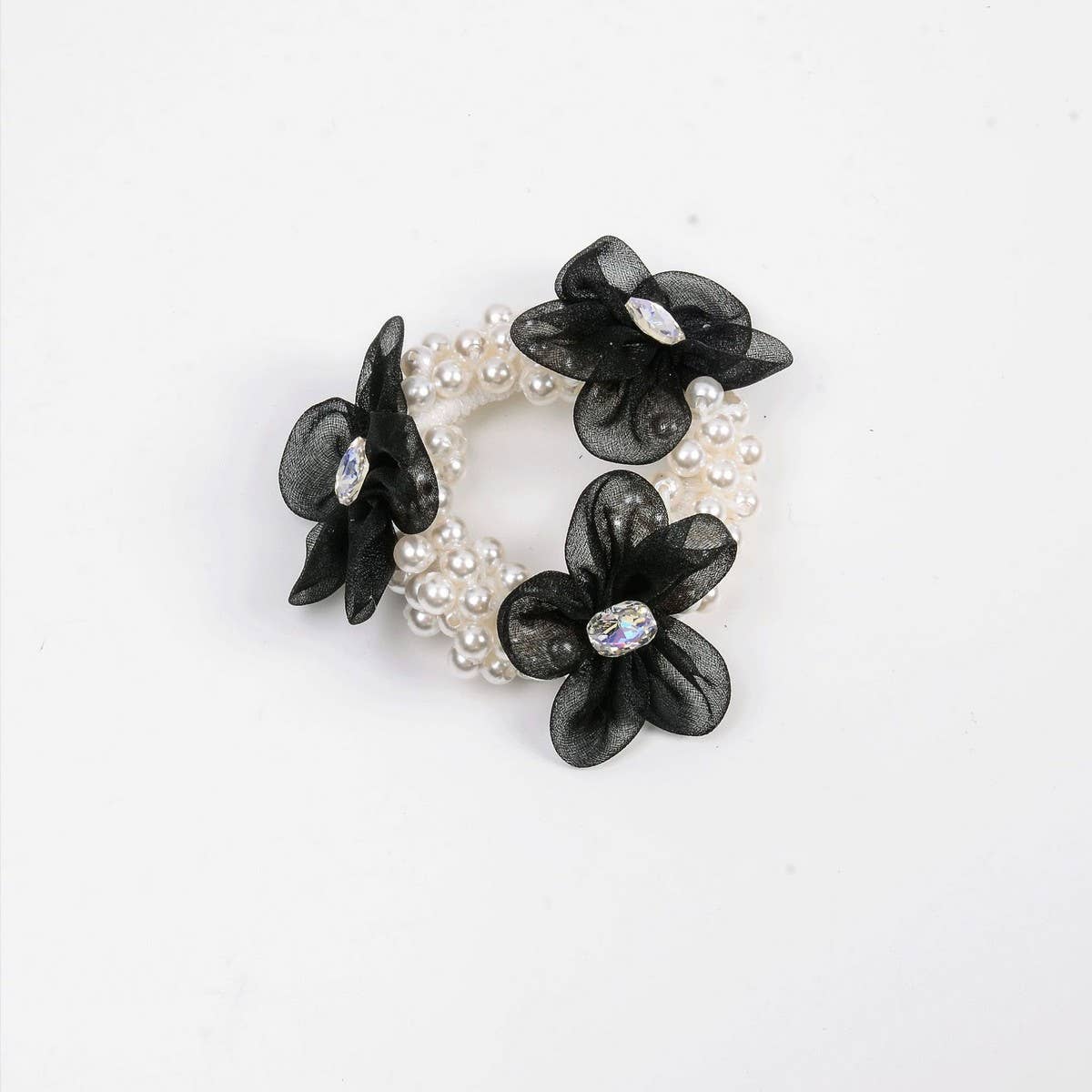 ELEGANT PEARL ORGANZA HAIR TIE FOR WOMEN_CWAHA6870