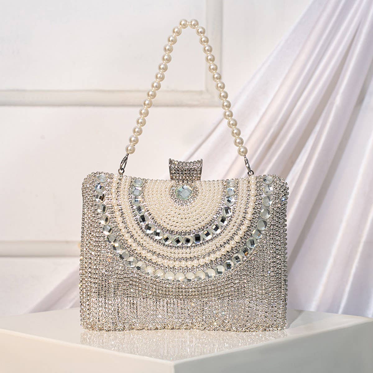 RHINESTONE TASSEL FASHION EVENING TOTE_CWAB2491