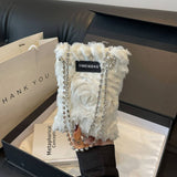 Winter Rhinestone 3D Flower Hand-Held Plush Bag_Cwab4008