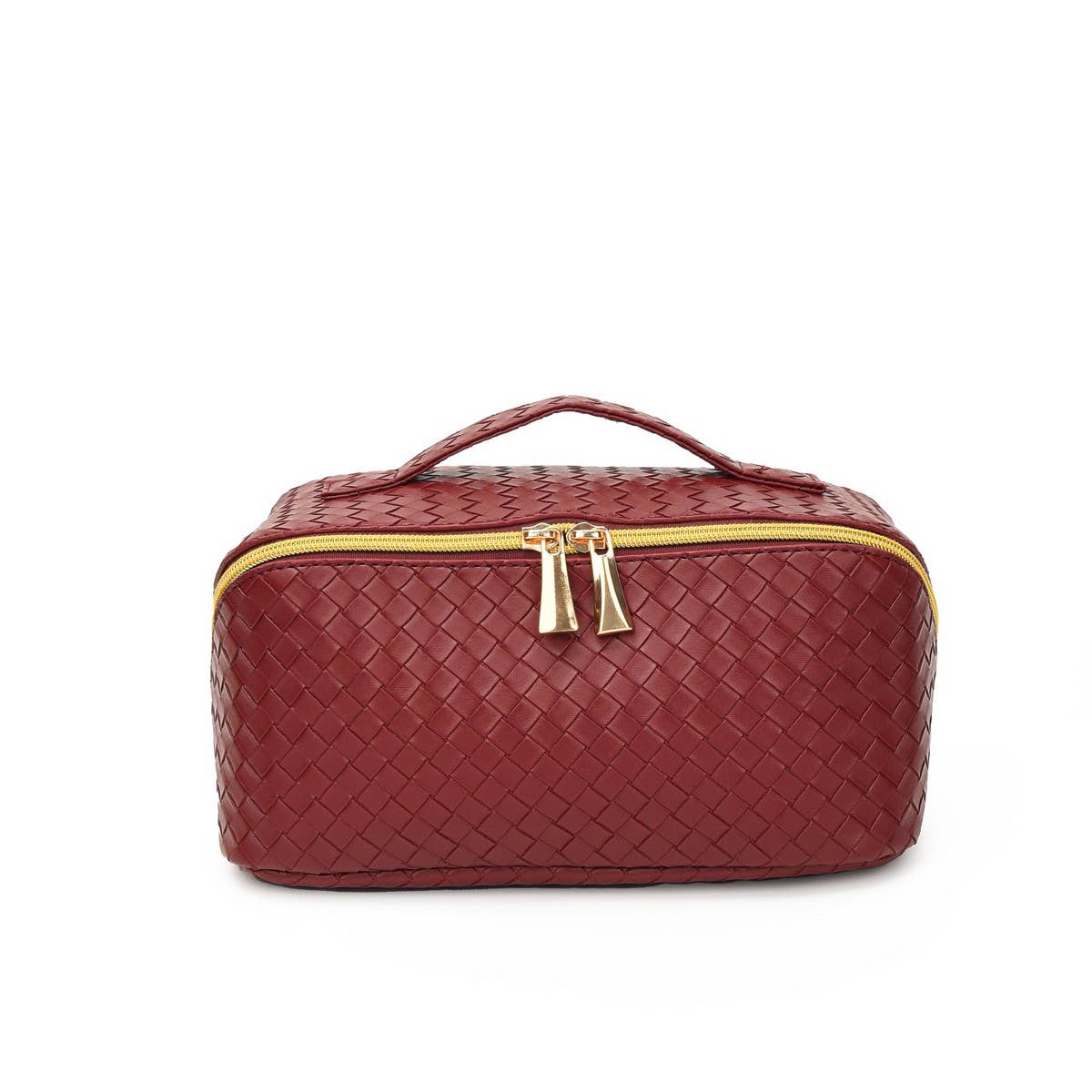 NEW WOVEN PU LEATHER LARGE CAPACITY COSMETIC BAG_CWAB4463