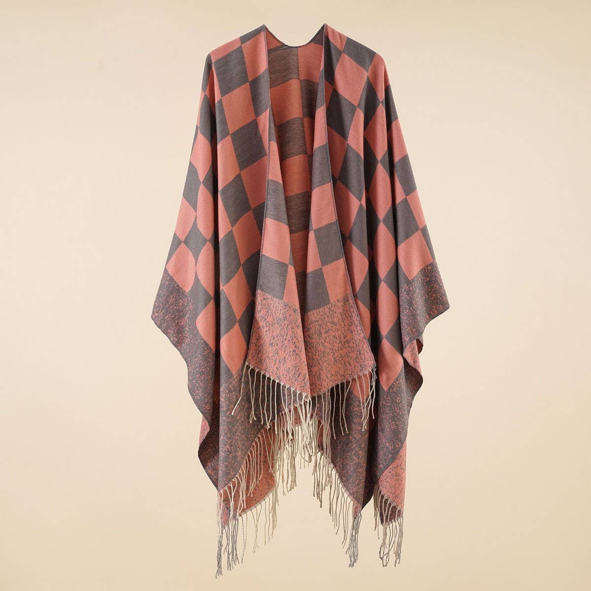NEW WARM OUTERWEAR PLAID TASSEL SIMPLE SHAWL_CWMM2092