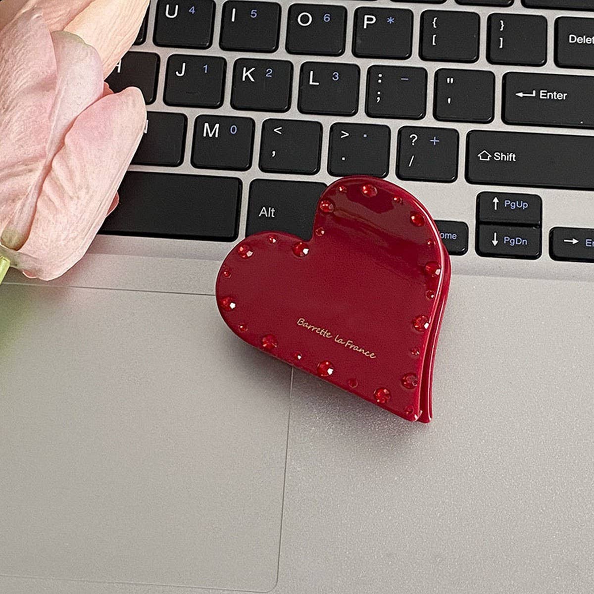 CRYSTAL HEART ACETATE HAIR CLAW LUX CHIC STYLE_CWAHA2640
