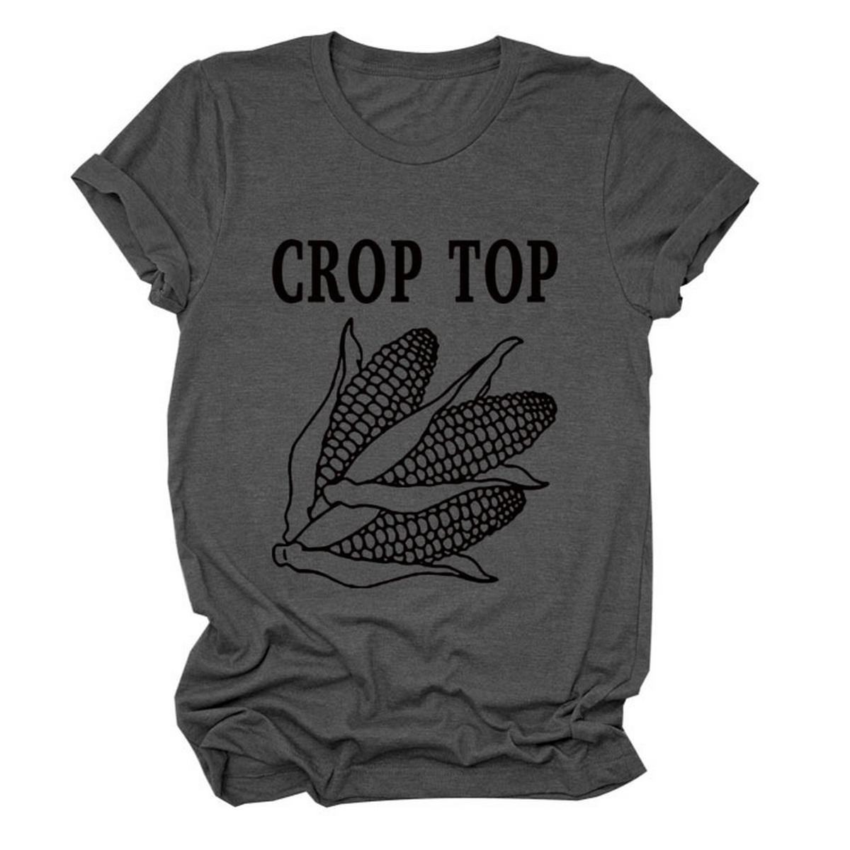 CORN LETTER PRINT TEE WOMEN S CASUAL T SHIRT_CWTTS1502