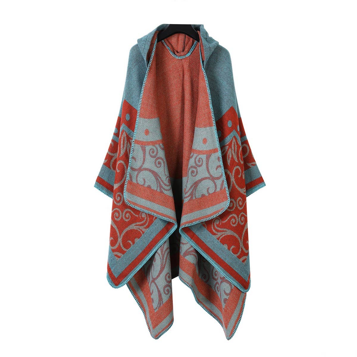 CAPE SHAWL CAPE FAUX CASHMERE HOODED CAPE_CWASC2267