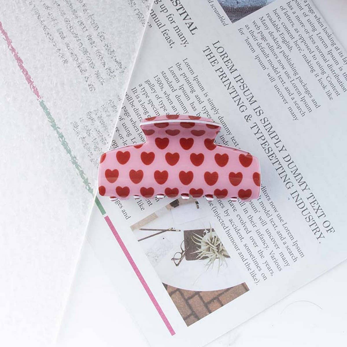 Cwaha1313_Sweet Red Series Love Lattice Hair Claw Clip