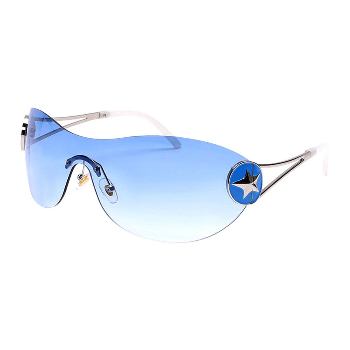 Y2K Large-Frame Sunglasses Withve-Pointed Stars_Cwasg0151