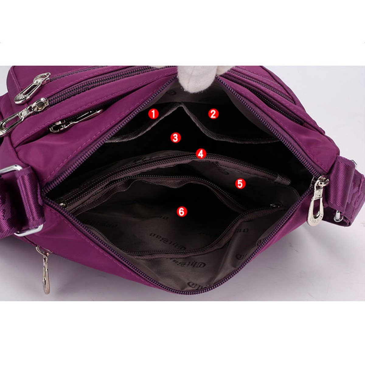 NYLON WATER REPELLENT CROSSBODY SHOULDER BAG_CWASC1744