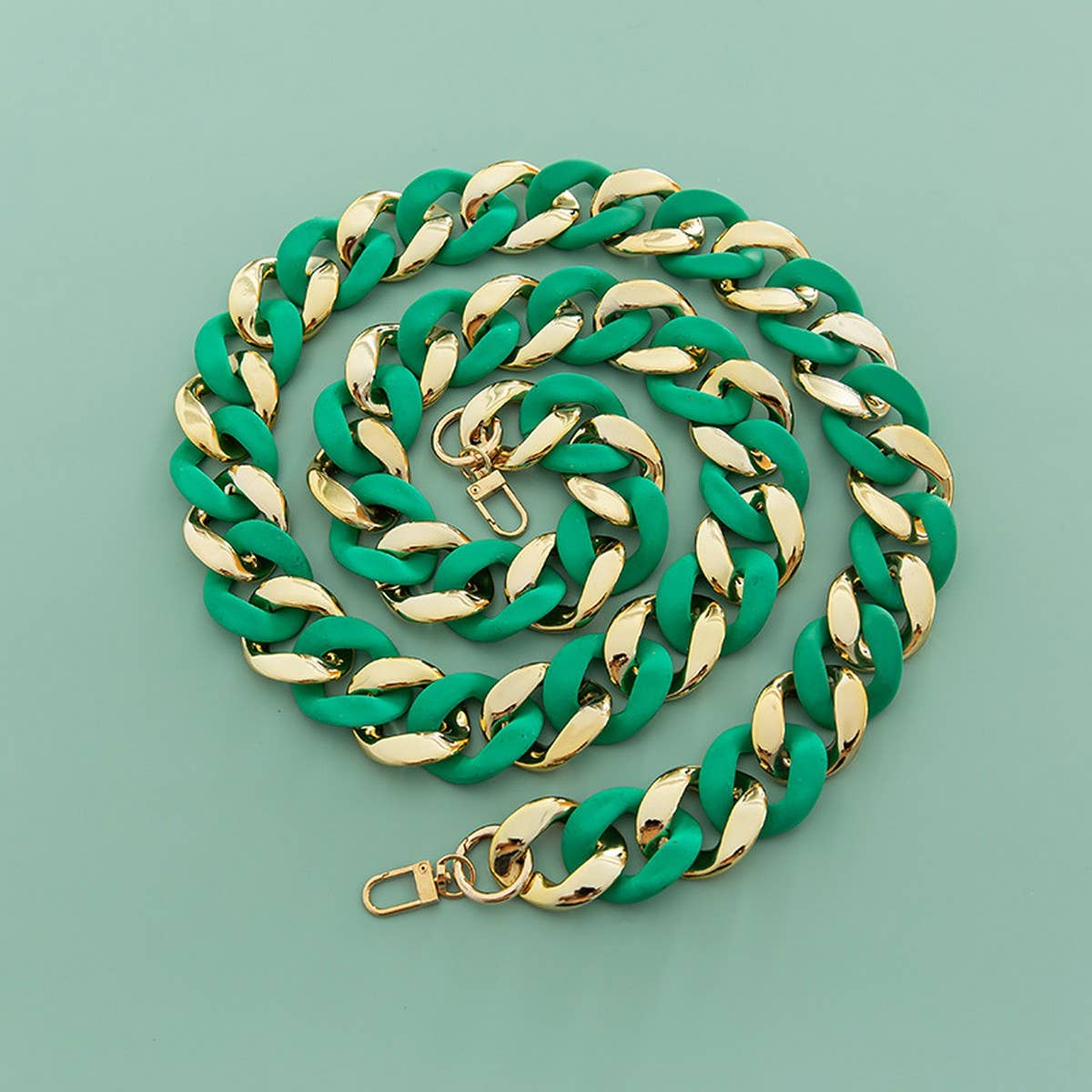 LARGE RESIN ACRYLIC BAG CHAIN WIDE STRAP_CWMM5065